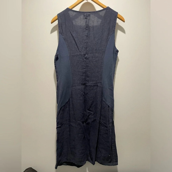 NWT Lina Tomei 100% linen dress with beaded neckline, size small - Picture 7 of 13